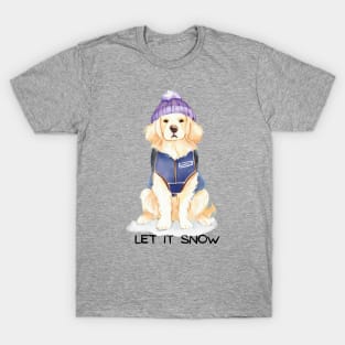 LET IT SNOW - Golden Retriever T-Shirt